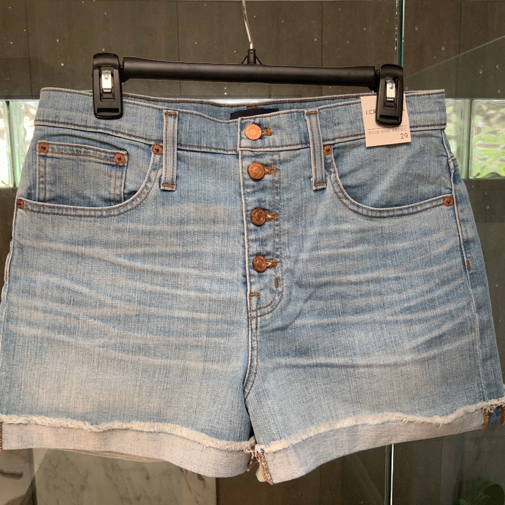 J.Crew High-rise denim short with button fly